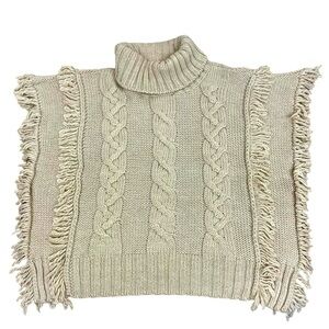 Betty Betty Firenze Italy Wool Tan Poncho/Sweater Wool & Alpaca - M